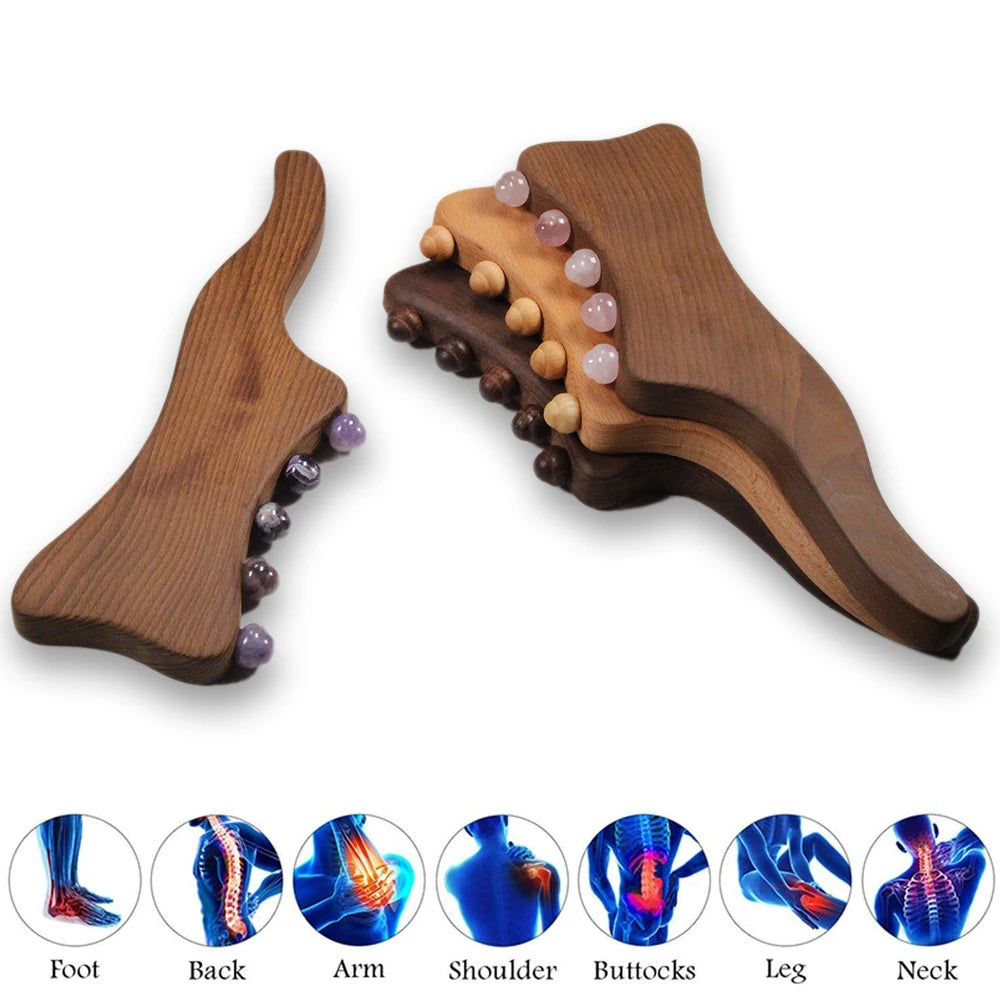 Wooden Massager Handheld Massager Stick for Fascia,Cellulite, Muscle & Abdomen ,Body Therapy Massager, Muscle Belly Relief Tool