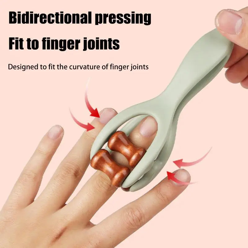For Hand Meridian Relief Solid Wood Finger Massage Roller With 360° Rollers Clip Design Finger Massager Acupressure Stick