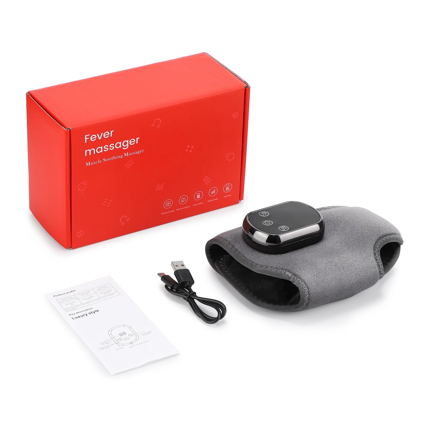 Electric Ankle Massager Air Bag Compression 3 Levels Vibration 5-speed intensity mode 45-65°C Heating Pad