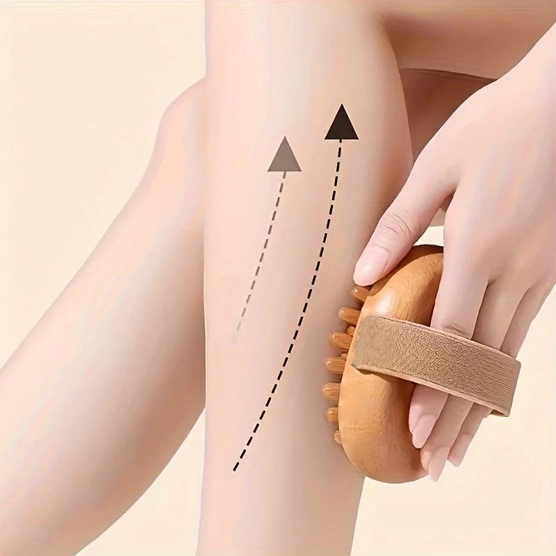 1pc 2pcs Natural Wooden Anti Massager Wooden Handheld Massager Body Brush Muscle Relaxation Sauna SPA Head Massage Brush.