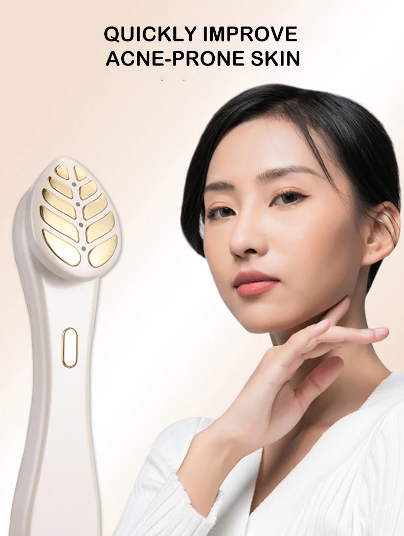 Led Eye Massage Pen Efficient Massage EMS Instrument With Golden Leaf Vibrating Massager
