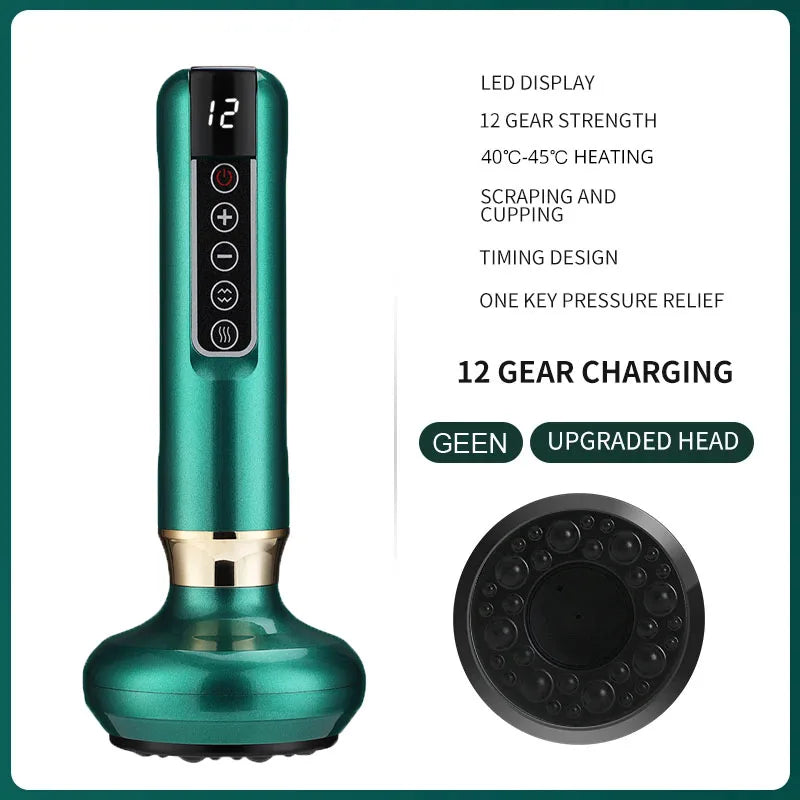 Dropshipping 12 Levels Electric Cupping Massager Vacuum Suction Cupping Blood Circulation with Body Oil