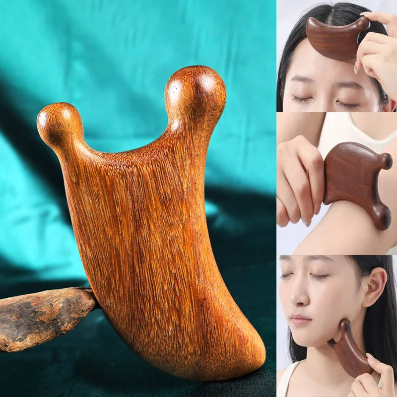 Nose Scraping Tool Wooden Face Massager Portable Scraping Face Slimming Lifting Tendons Shave Face Board Body Massage Tool