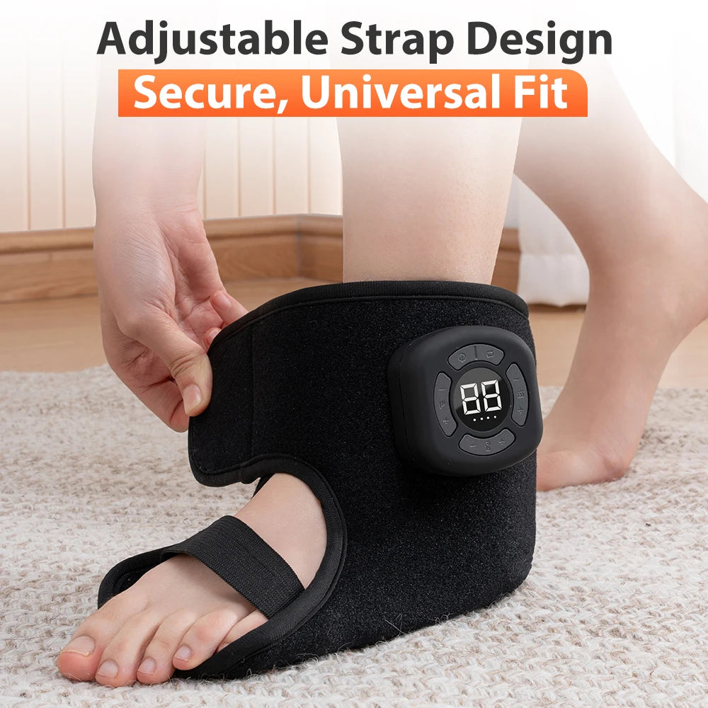 Electric Ankle Massager Air Bag Compression 3 Levels Vibration 5-speed intensity mode 45-65°C Heating Pad