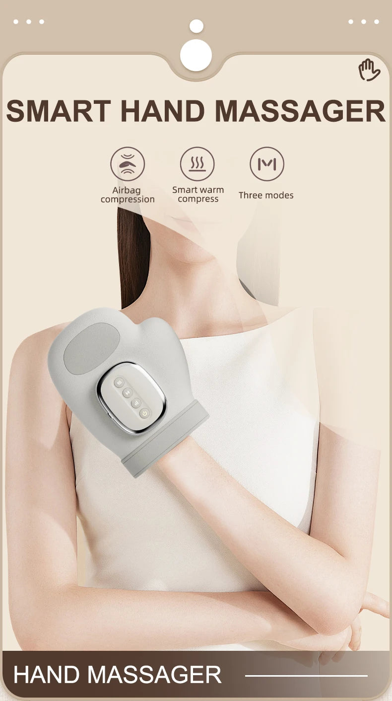 Professional Hand Massager Finger Wrist Palm Relaxation Device with Airbag Compression Kneading for Improves Hand Health
