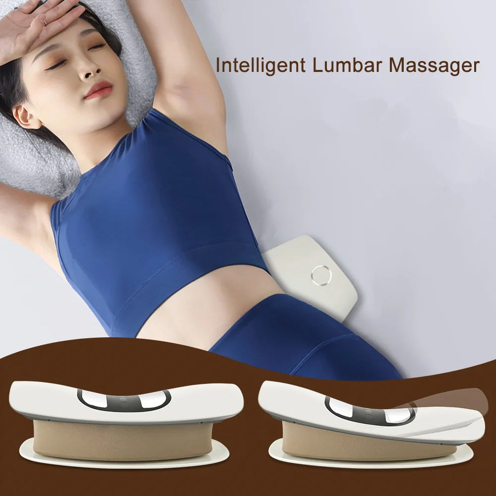 Ergonomic Electric Lumbar Traction Massager Adjustable Vibration Waist Spine Support Back Massage Machine Inflatable Stretcher