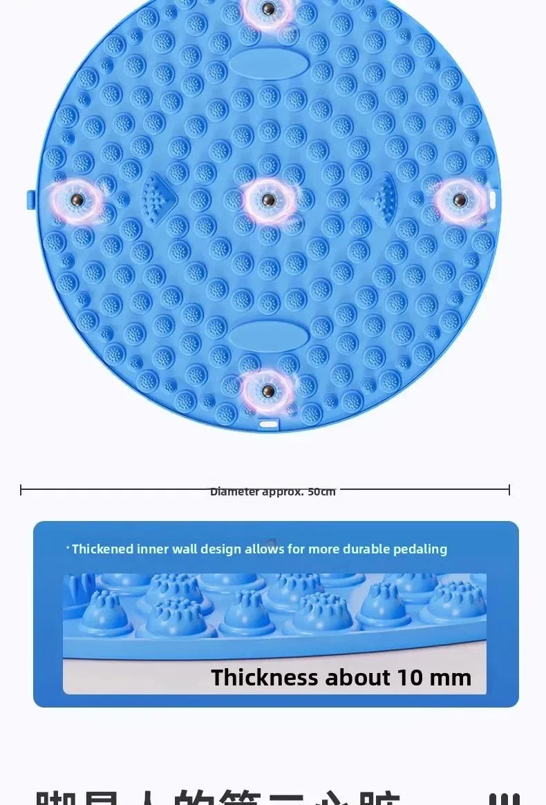 Round Foot Massage Mat, Super Jogging Acupressure Plate Indoor in-place Running Foot Pad Foot Massage Roller for Plantar Relief