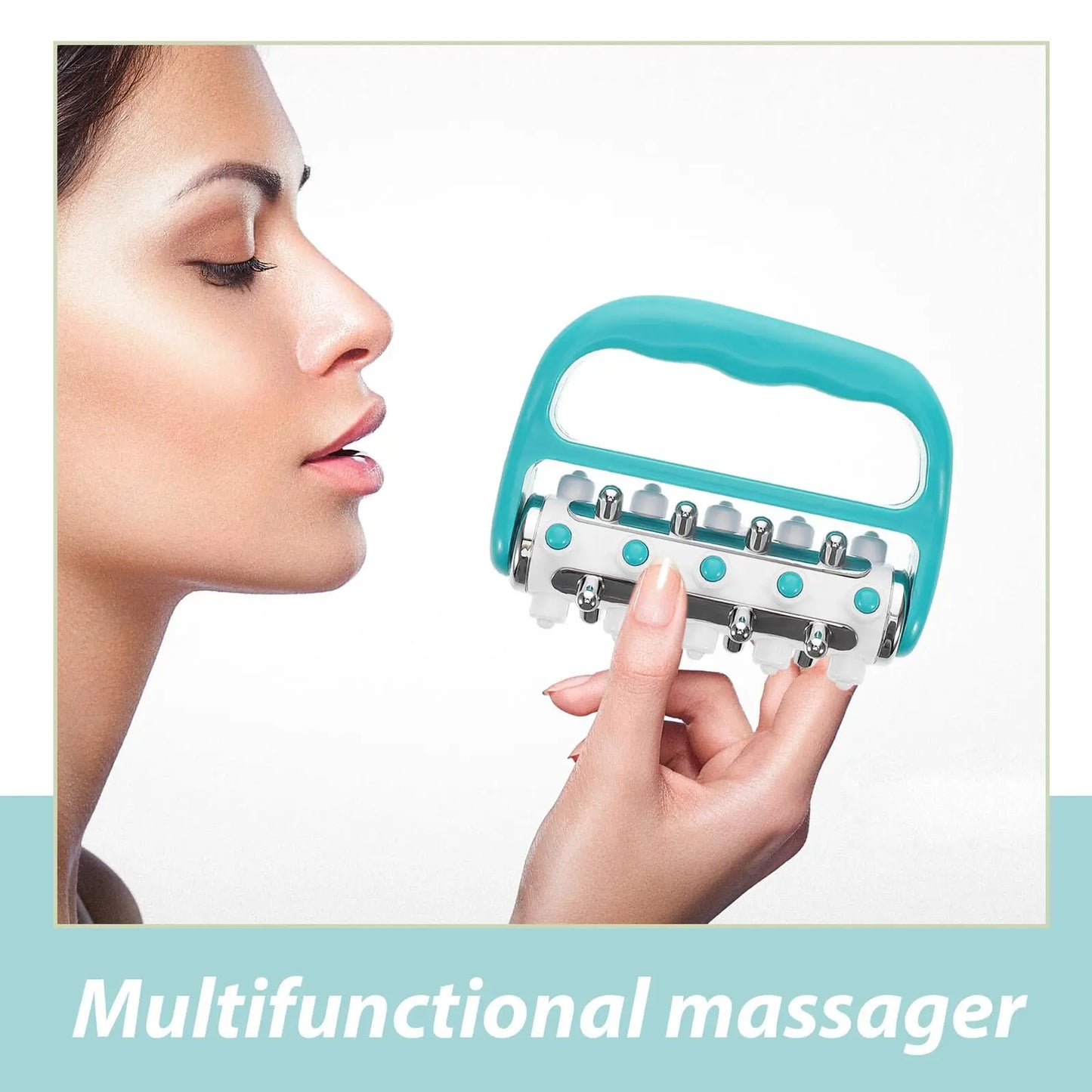 Multifunctional Handheld Cellulite Massager Deep Tissue Roller for Legs Arms Belly Neck Portable Full-Body Muscle Relief Tool