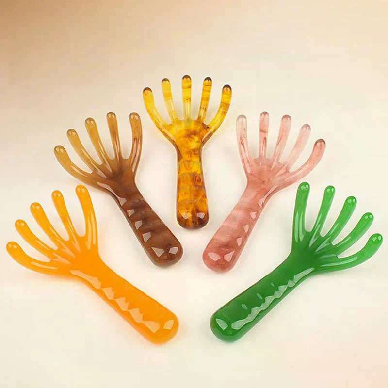 1 Pcs Head Massager Manual Hair Scalp Massager Gua Sha Five Claw Massage Tool Comb Portable Handheld Resin Relax Tool For Gifts