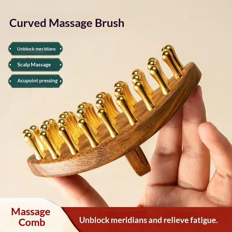 1PCS 39 Teeth Head Massage And Gua Sha Tool Long Handled Massage Comb Scalp Head Meridian Comb Thickened Wide Wooden Comb