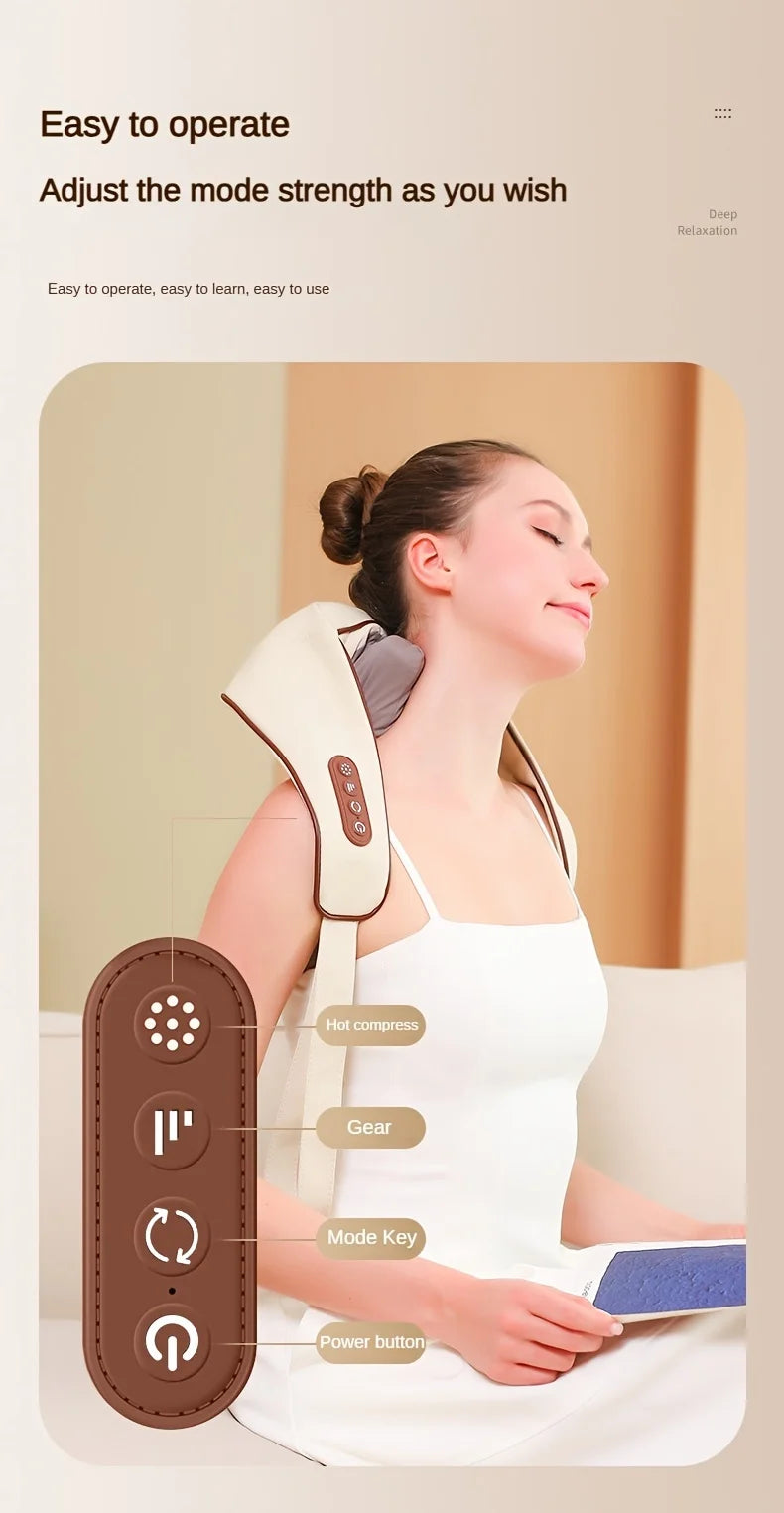 1 Shoulder and Neck Massager Professional Edition - With realistic humanoid massage, rechargeable to relax muscles, home masseur