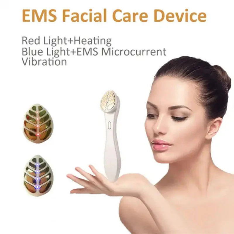 Led Eye Massage Pen Efficient Massage EMS Instrument With Golden Leaf Vibrating Massager