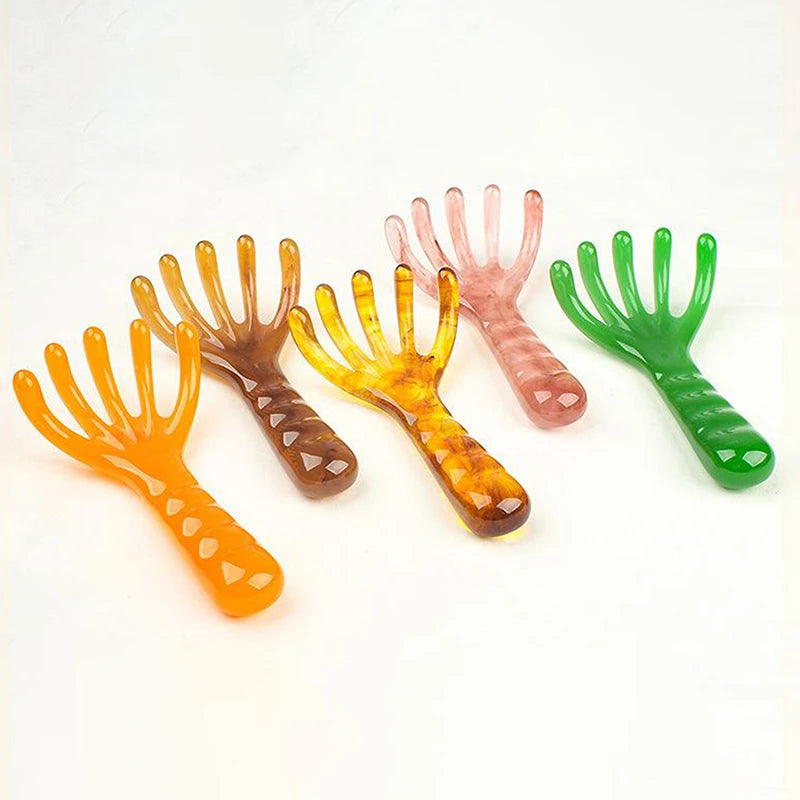 1 Pcs Head Massager Manual Hair Scalp Massager Gua Sha Five Claw Massage Tool Comb Portable Handheld Resin Relax Tool For Gifts