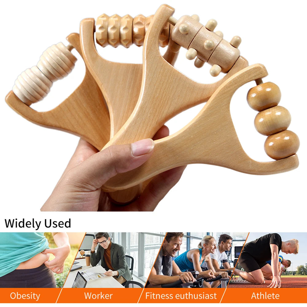 1pcs  Wooden Massage Roller, Multi-Functional Body Roller for Cellulite Reduction, Eases Muscle Tension ,Natural Muscle Roller