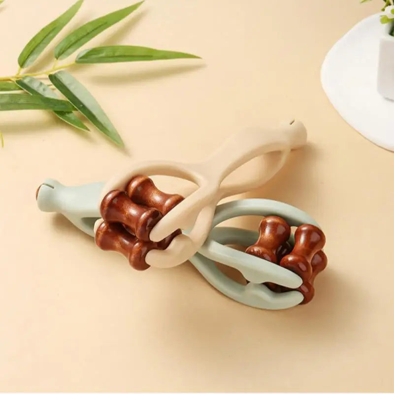 For Hand Meridian Relief Solid Wood Finger Massage Roller With 360° Rollers Clip Design Finger Massager Acupressure Stick