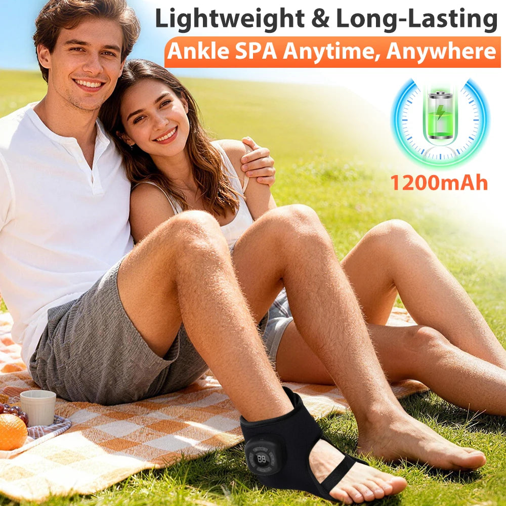 Electric Ankle Massager Air Bag Compression 3 Levels Vibration 5-speed intensity mode 45-65°C Heating Pad
