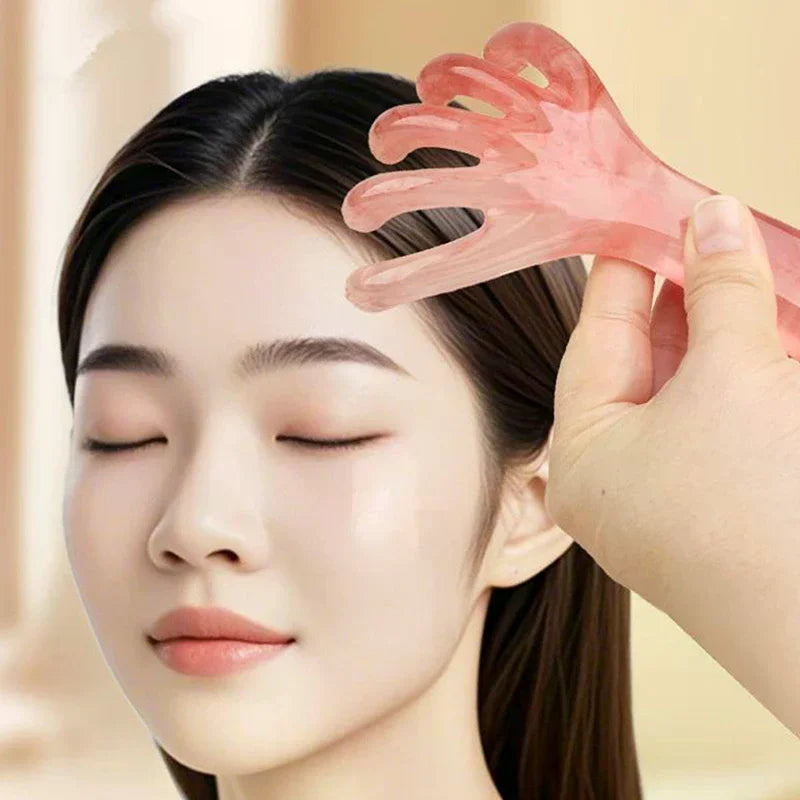 1 Pcs Head Massager Manual Hair Scalp Massager Gua Sha Five Claw Massage Tool Comb Portable Handheld Resin Relax Tool For Gifts