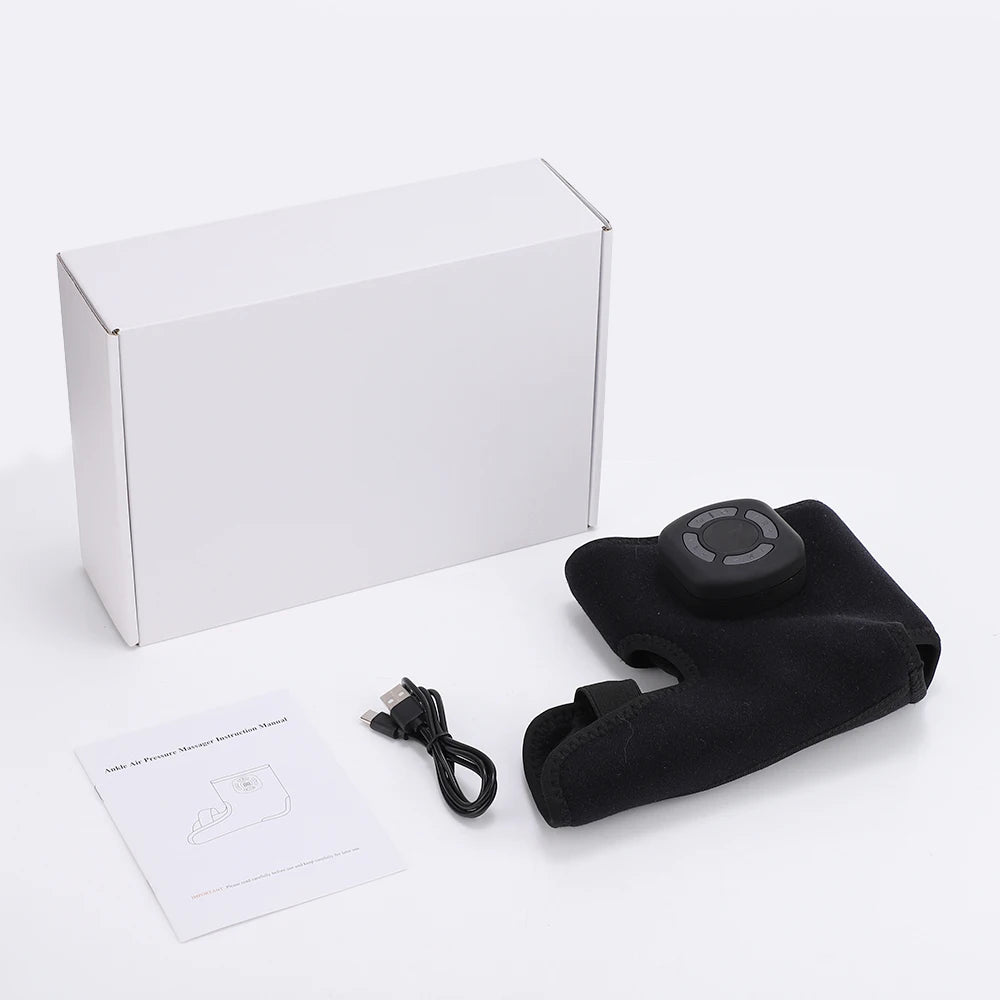 Electric Ankle Massager Air Bag Compression 3 Levels Vibration 5-speed intensity mode 45-65°C Heating Pad