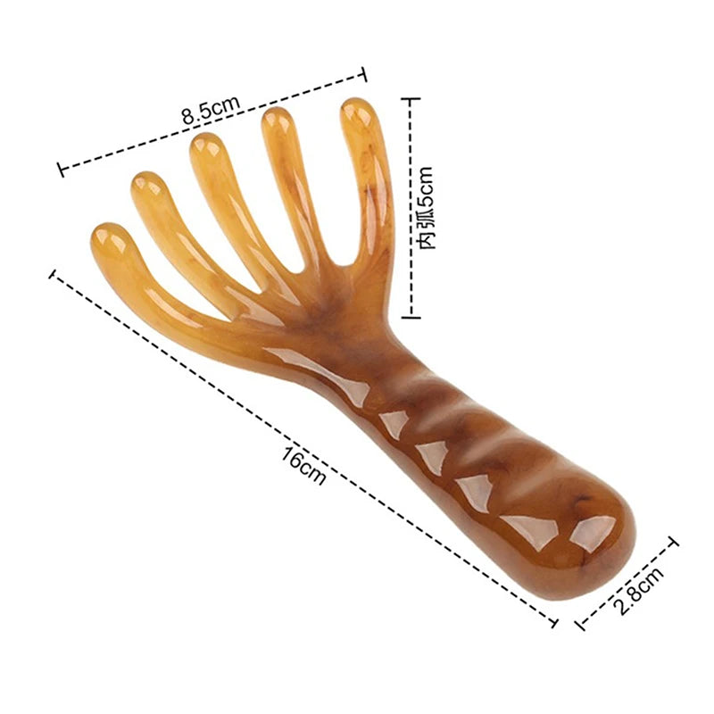 1 Pcs Head Massager Manual Hair Scalp Massager Gua Sha Five Claw Massage Tool Comb Portable Handheld Resin Relax Tool For Gifts