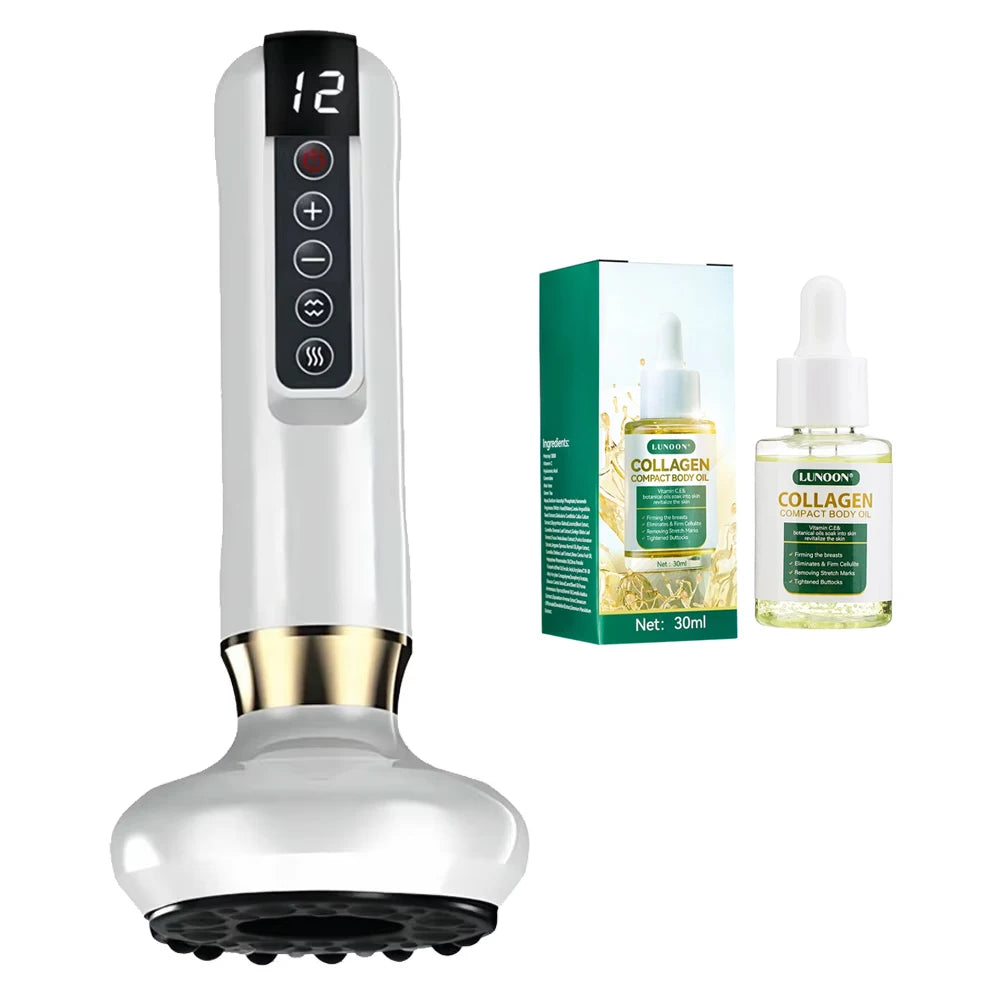 Dropshipping 12 Levels Electric Cupping Massager Vacuum Suction Cupping Blood Circulation with Body Oil