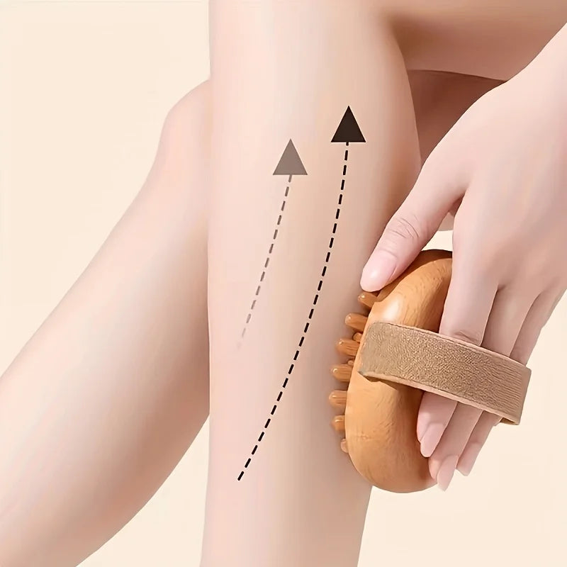 1pc 2pcs Natural Wooden Anti Massager Wooden Handheld Massager Body Brush Muscle Relaxation Sauna SPA Head Massage Brush.