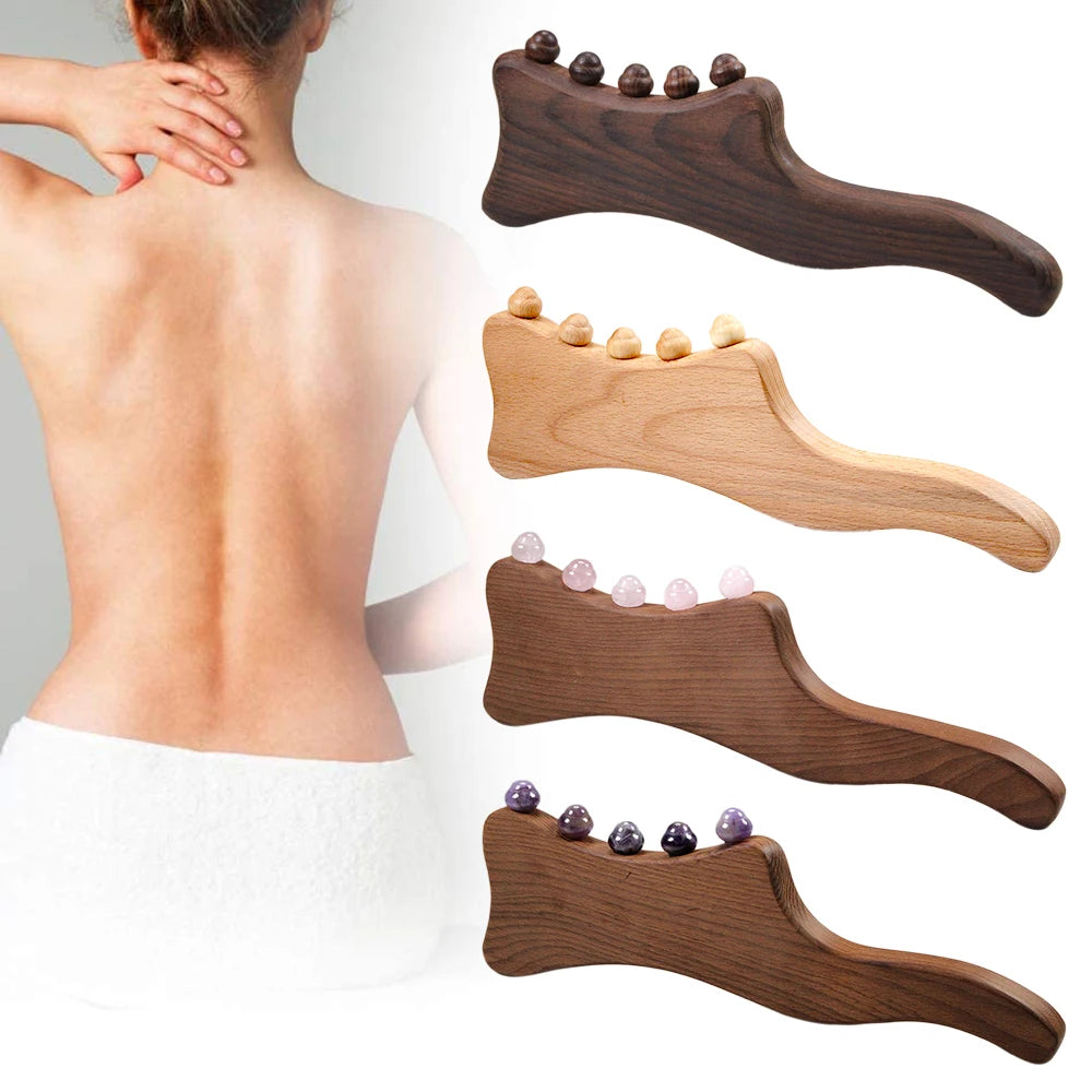 Wooden Massager Handheld Massager Stick for Fascia,Cellulite, Muscle & Abdomen ,Body Therapy Massager, Muscle Belly Relief Tool