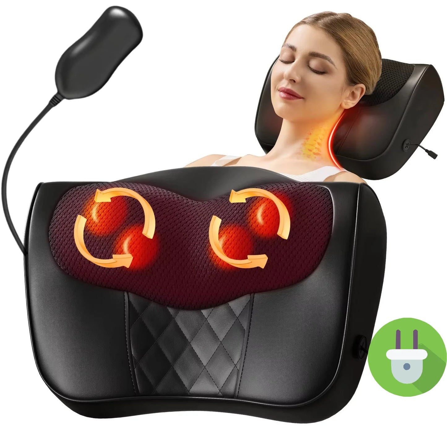 Back Massager for Deep Tissue Shiatsu Lower Neck Massager with Heat 3D Kneading Massage Pillow for Shoulder Legs Gifts for Mom D