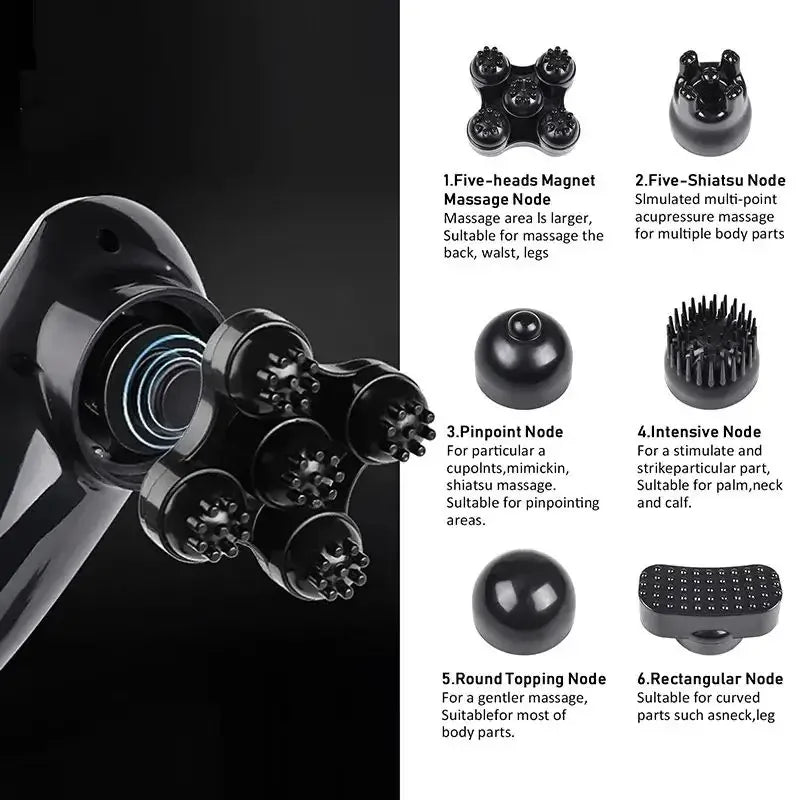 Rechargeable Hand Held Deep Tissue Massager for Muscles, Back Cordless Electric Percussion Body Massage for Foot, Neck, Shoulder