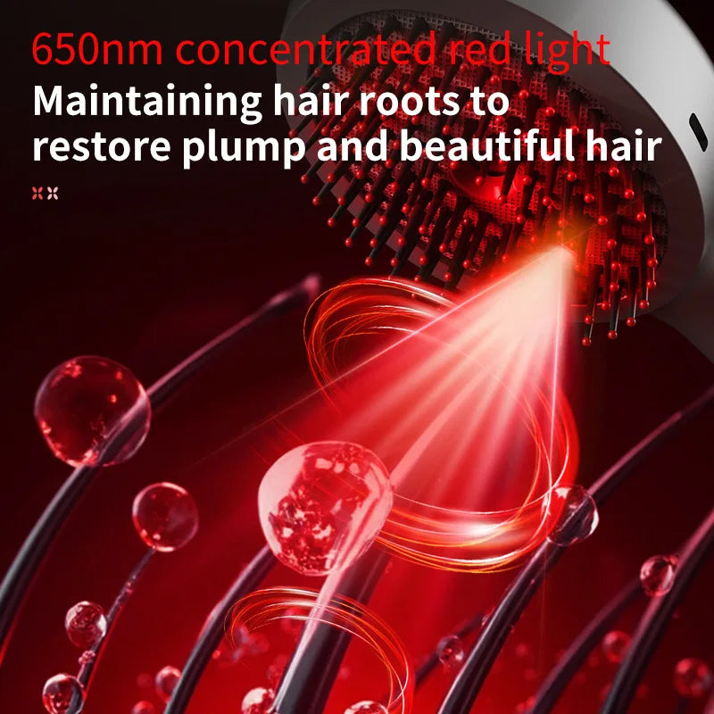 Handheld Vibration Micro-current EMS Head Massage Wireless Red light Drug Spray Massage Comb Head Fatigue Anti-hair Loss Massage