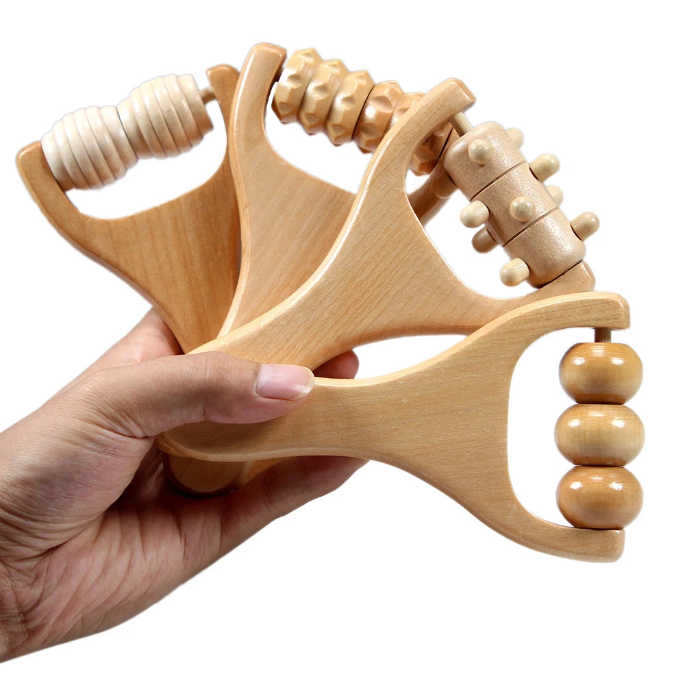 1pcs  Wooden Massage Roller, Multi-Functional Body Roller for Cellulite Reduction, Eases Muscle Tension ,Natural Muscle Roller