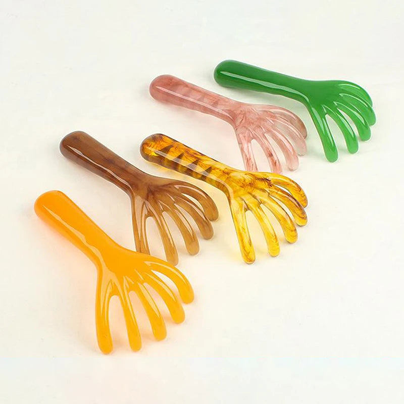 1 Pcs Head Massager Manual Hair Scalp Massager Gua Sha Five Claw Massage Tool Comb Portable Handheld Resin Relax Tool For Gifts