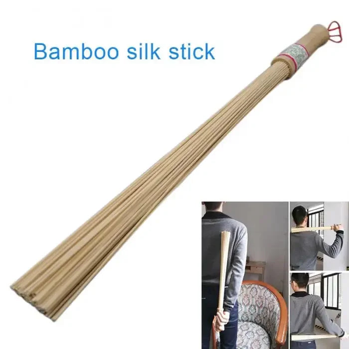 Natural Bamboo Massager Muscle Relaxed Body Massage Pat Stick Gua Sha Device Back Leg Fatigue Relief Beat Wooden Handle