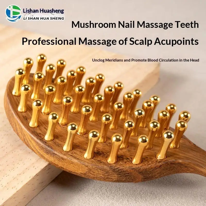 1PCS 39 Teeth Head Massage And Gua Sha Tool Long Handled Massage Comb Scalp Head Meridian Comb Thickened Wide Wooden Comb